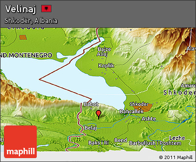 Physical Panoramic Map of Velinaj