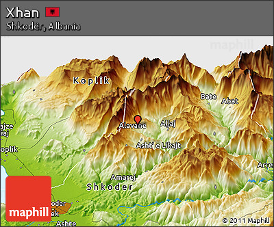 Physical Panoramic Map of Xhan