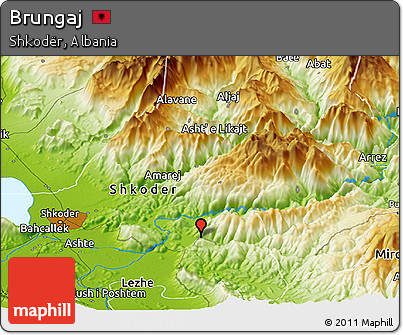 Physical Panoramic Map of Brungaj