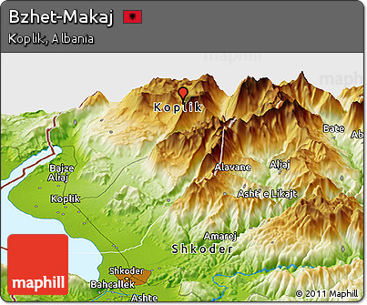 Physical Panoramic Map of Bzhet-Makaj