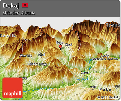 Physical Panoramic Map of Dakaj