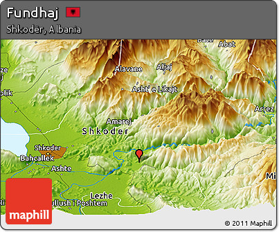 Physical Panoramic Map of Fundhaj