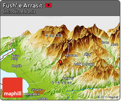 Physical Panoramic Map of Fush' E Arrasit