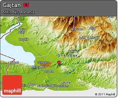 Physical Panoramic Map of Gajtan