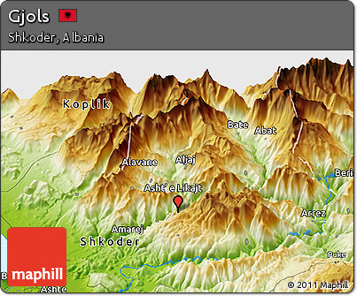 Physical Panoramic Map of Gjols