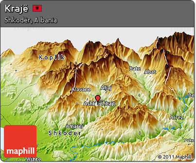 Physical Panoramic Map of Krajë