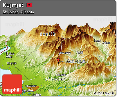 Physical Panoramic Map of Kujmjet