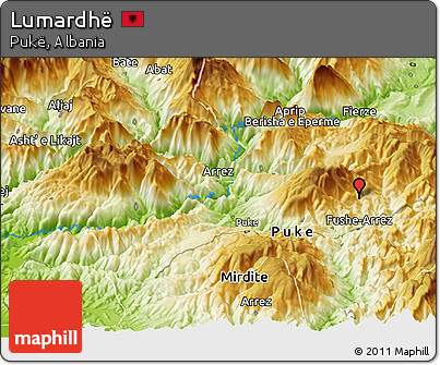 Physical Panoramic Map of Lumardhë