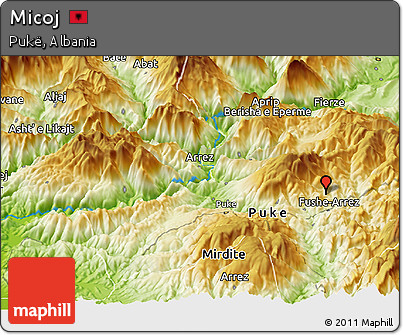 Physical Panoramic Map of Micoj