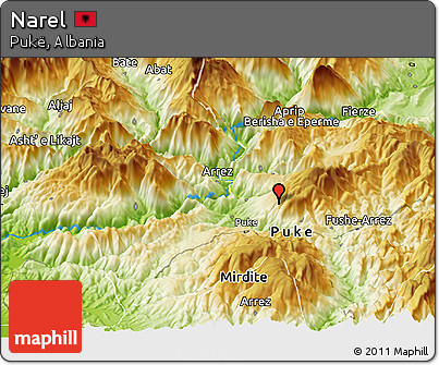 Physical Panoramic Map of Narel