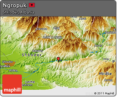 Physical Panoramic Map of Ngropuk