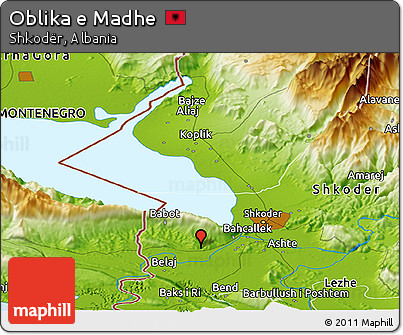 Physical Panoramic Map of Oblika E Madhe