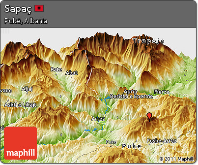 Physical Panoramic Map of Sapaç