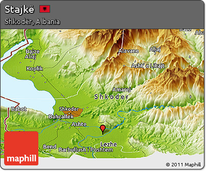 Physical Panoramic Map of Stajkë