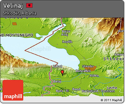 Physical Panoramic Map of Velinaj