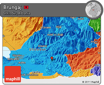 Political Panoramic Map of Brungaj