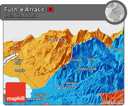 Political Panoramic Map of Fush' E Arrasit