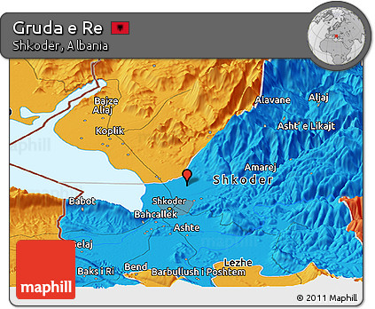 Political Panoramic Map of Gruda E Re
