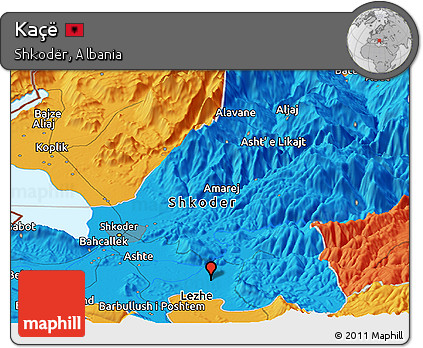 Political Panoramic Map of Kaçë