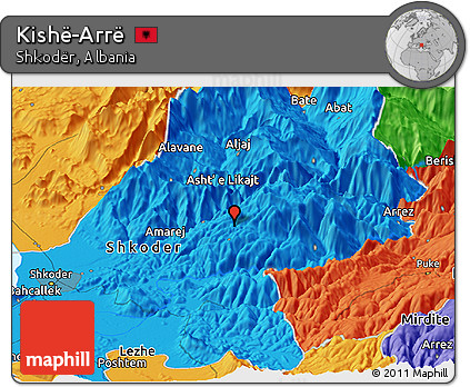 Political Panoramic Map of Kishë-Arrë