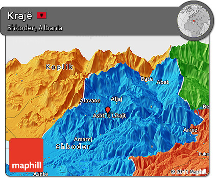 Political Panoramic Map of Krajë