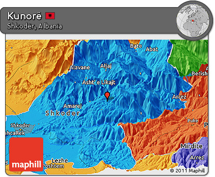 Political Panoramic Map of Kunorë