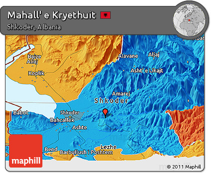Political Panoramic Map of Mahall' E Kryethuit