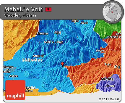 Political Panoramic Map of Mahall' E Vnit