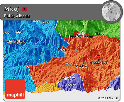 Political Panoramic Map of Micoj