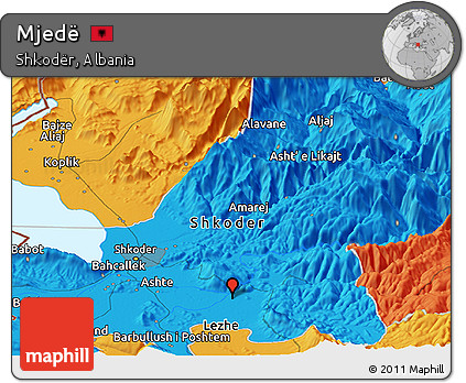 Political Panoramic Map of Mjedë