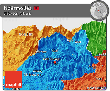 Political Panoramic Map of Ndërmollës