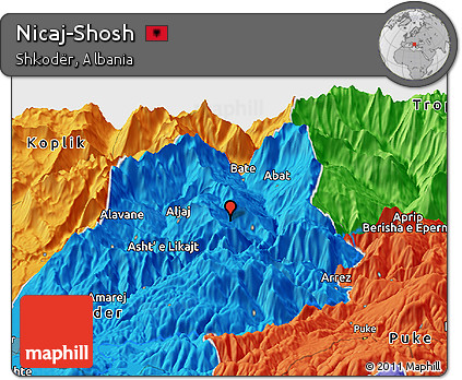 Political Panoramic Map of Nicaj-Shosh
