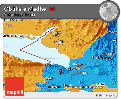 Political Panoramic Map of Oblika E Madhe