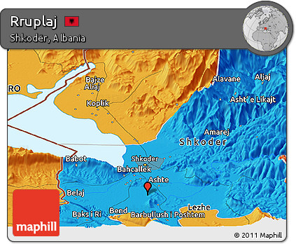 Political Panoramic Map of Rruplaj