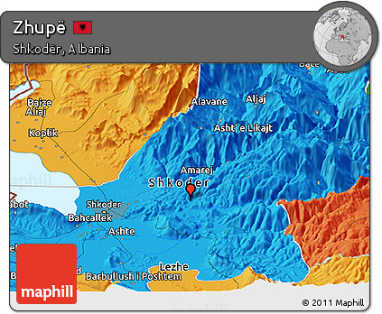 Political Panoramic Map of Zhupë