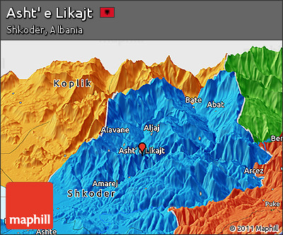 Political Panoramic Map of Asht' E Likajt