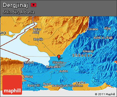 Political Panoramic Map of Dergjinaj