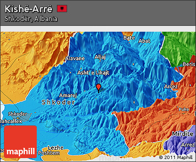 Political Panoramic Map of Kishë-Arrë