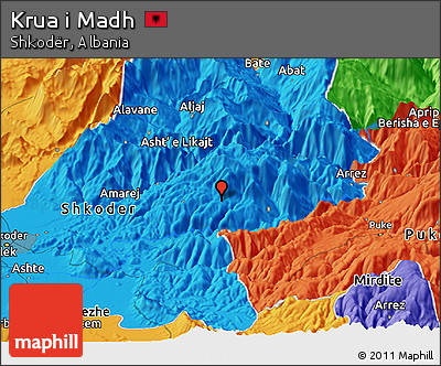 Political Panoramic Map of Krua I Madh
