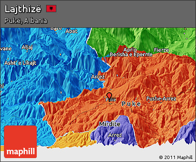 Political Panoramic Map of Lajthizë