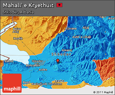 Political Panoramic Map of Mahall' E Kryethuit