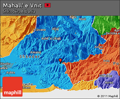 Political Panoramic Map of Mahall' E Vnit