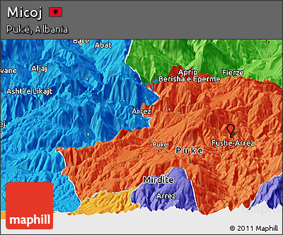 Political Panoramic Map of Micoj