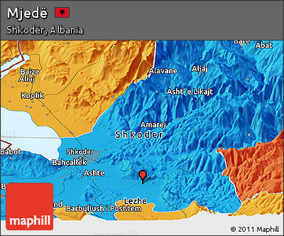 Political Panoramic Map of Mjedë