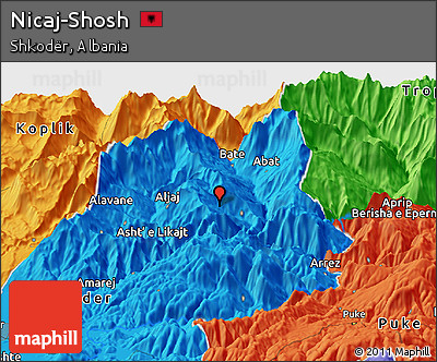 Political Panoramic Map of Nicaj-Shosh