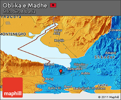 Political Panoramic Map of Oblika E Madhe