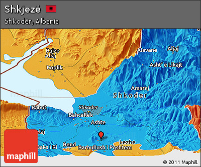 Political Panoramic Map of Shkjezë