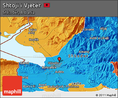 Political Panoramic Map of Shtoji I Vjetër