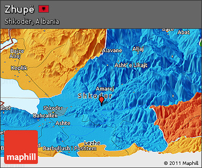 Political Panoramic Map of Zhupë