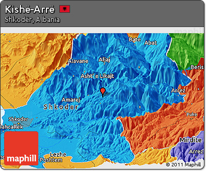 Political Panoramic Map of Kishë-Arrë